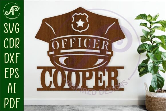 Download Police Hat Personalized Name Sign Laser Cut - Personalized name sign Collection