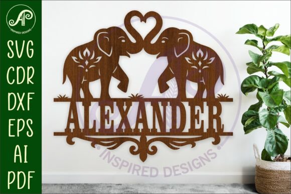 Download Elephants Personalized Name Sign Laser - Personalized name sign Collection