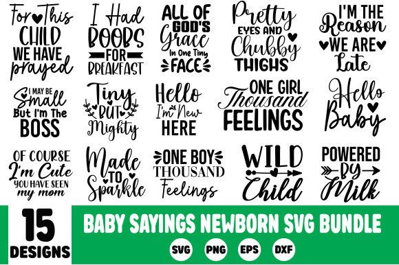 Download Baby Sayings Newborn SVG Bundle - Premium Resources